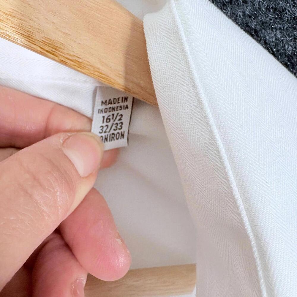 Joseph Abboud Shirt Men 32/33 White Button Up Collared Long Sleeve Pockets - Picture 6 of 7